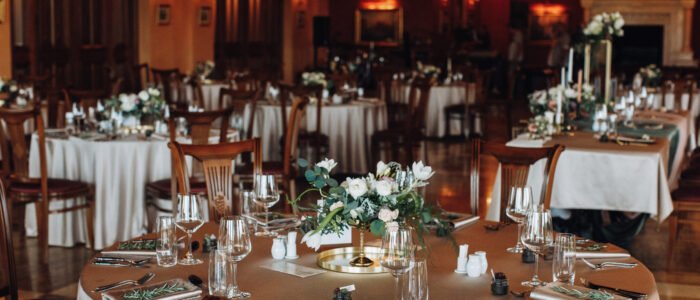 Good looking tables with perfect dishes in the restaurant